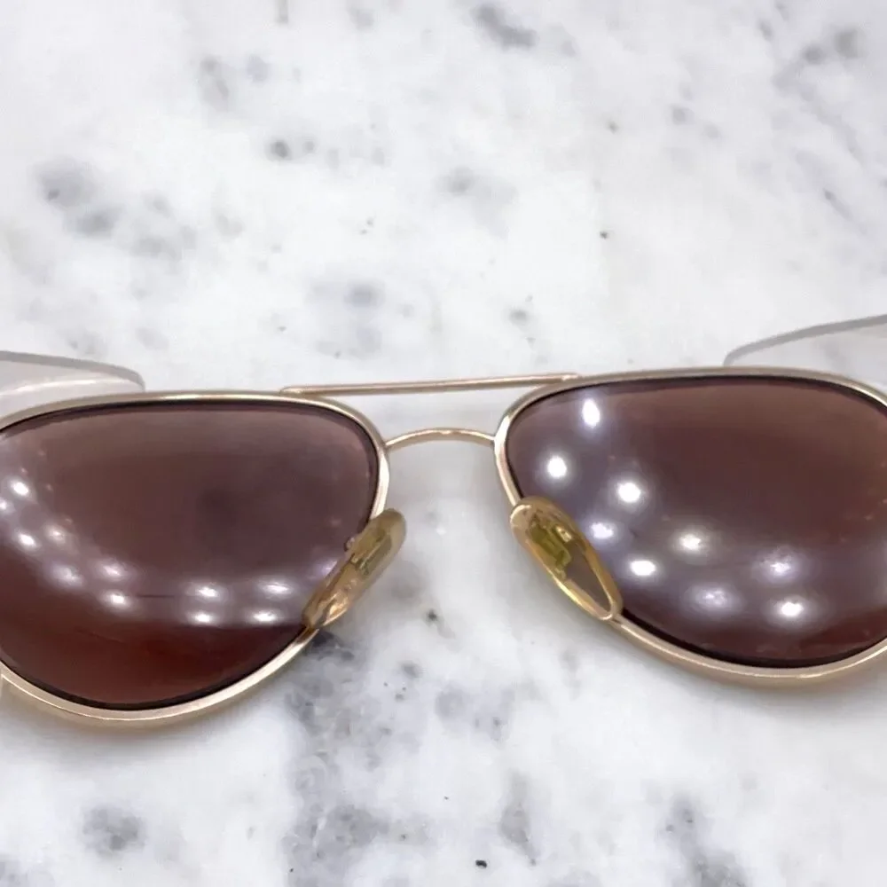 Vintage AO Safety EX 747 American Optical Z87-2 Gold Sunglasses Frames Only 145